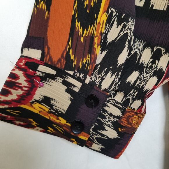 George Women's Crinkle Blouse w/Attached Cami Multicolor 3/4 Sleeves Size 2X-VTG - Picture 8 of 10